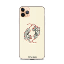 Load image into Gallery viewer, Twin Tigers iPhone Case - Cream