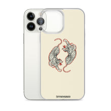 Load image into Gallery viewer, Twin Tigers iPhone Case - Cream