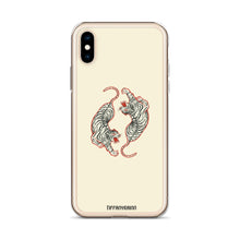 Load image into Gallery viewer, Twin Tigers iPhone Case - Cream
