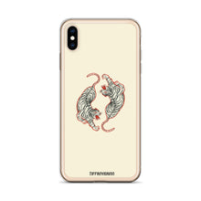 Load image into Gallery viewer, Twin Tigers iPhone Case - Cream