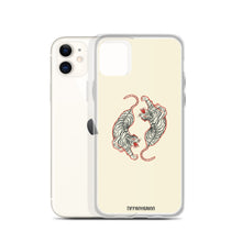 Load image into Gallery viewer, Twin Tigers iPhone Case - Cream
