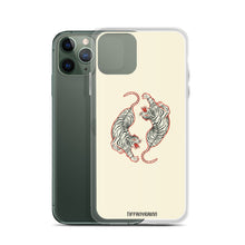 Load image into Gallery viewer, Twin Tigers iPhone Case - Cream
