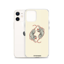 Load image into Gallery viewer, Twin Tigers iPhone Case - Cream
