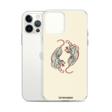 Load image into Gallery viewer, Twin Tigers iPhone Case - Cream
