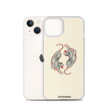 Load image into Gallery viewer, Twin Tigers iPhone Case - Cream
