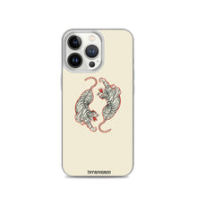 Load image into Gallery viewer, Twin Tigers iPhone Case - Cream
