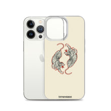 Load image into Gallery viewer, Twin Tigers iPhone Case - Cream
