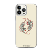 Load image into Gallery viewer, Twin Tigers iPhone Case - Cream
