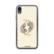 Load image into Gallery viewer, Twin Tigers iPhone Case - Cream
